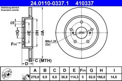 ATE Disc Frana 24.0110-0337.1 Toyota Auris/Corolla (24.0110-0337.1)