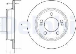 DELPHI Disc Frana Bg4559C Hyundai Creta/Elantra V/Elantra Vi/Grandeur/Kona/Sonata V/I30 (BG4559C)