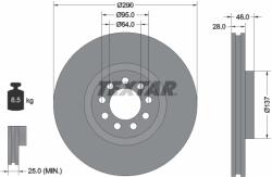 TEXTAR Disc Frana 92155700 Iveco Daily Iv/Daily V/Daily Vi