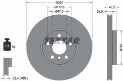 TEXTAR Disc Frana 92283605 Bmw 1/2 Active/2 Active Tourer/2 Gran/2 Gran Tourer/X1/X2 (92283605)