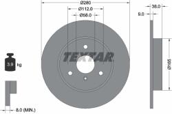 TEXTAR Disc Frana 92097603 Kia Besta Smart Cabrio/City-Coupe/Crossblade/Fortwo/Roadster