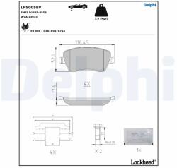 DELPHI Set Placute Frana, Frana Disc Lp5005Ev Dacia Dokker/Duster/Lodgy/Logan