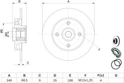 Bosch Disc Frana 0986479279 Citroën C4/C4 I Peugeot 307 (0986479279)