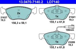 ATE Set Placute Frana, Frana Disc 13.0470-7140.2 Alfa Romeo 147/156/Gt Fiat Bravo I