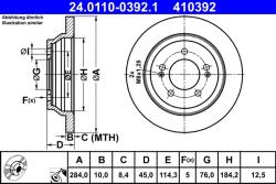 ATE Disc Frana 24.0110-0392.1 Kia Carens Iv (24.0110-0392.1)