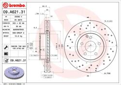 BREMBO Disc Frana 09. A621.31 Mercedes-Benz C-Class/C-Class T-Model/E-Class (09.A621.31)