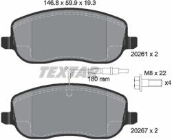 TEXTAR Set Placute Frana, Frana Disc 2026101 Citroën C8/Jumpy I Fiat Scudo/Ulysse (2026101)