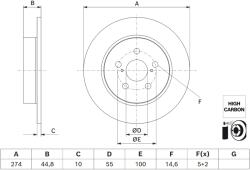 Bosch Disc Frana 0986479H63 Toyota Yaris