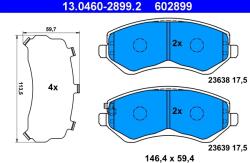 ATE Set Placute Frana, Frana Disc 13.0460-2899.2 Chrysler Voyager / Voyager Iv (13.0460-2899.2)