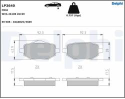 DELPHI Set Placute Frana, Frana Disc Lp3640 Alfa Romeo Junior Citroën C3 Iv/C4 Iii/C4 X
