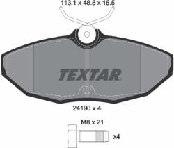 TEXTAR Set Placute Frana, Frana Disc 2419001 Jaguar S-Type Ii