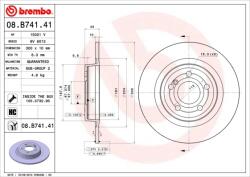BREMBO Disc Frana 08. B741.41 Mercedes-Benz Slc/Slk (08.B741.41)