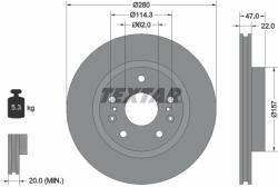 TEXTAR Disc Frana 92268303 Suzuki Ciaz/S-Cross/Sx4 S-Cross/Vitara (92268303)
