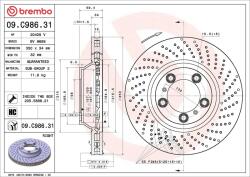 BREMBO Disc Frana 09. C986.31 Porsche 911 (09.C986.31)