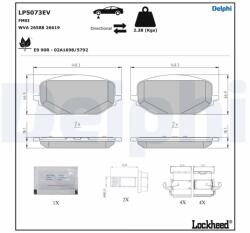 DELPHI Set Placute Frana, Frana Disc Lp5073Ev Citroën Berlingo/C4 Picasso Ii/C5 Aircross