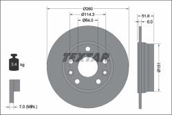 TEXTAR Disc Frana 92337703 Nissan Juke Renault Captur Ii/Megane Iv/Megane Iv Grand