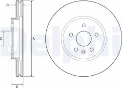 DELPHI Disc Frana Bg4783C Opel Astra K Vauxhall Astra Mk Vii/Astra Mk Viicombi