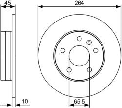 Bosch Disc Frana 0986479C66 Opel Zafira / Zafira Family B/Zafira B (0986479C66)