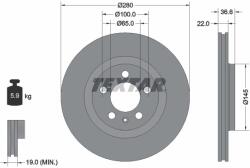 TEXTAR Disc Frana 92082305 Audi A3 Besturn (Faw) B30 Faw (Tianjin) Junpai A70 Seat Leon