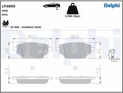DELPHI Set Placute Frana, Frana Disc Lp3859 Mercedes-Benz Citan/T-Class Nissan Townstar (LP3859)