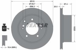 TEXTAR Disc Frana 92147400 Kia Sorento I (92147400)