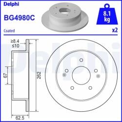 DELPHI Disc Frana Bg4980C Ssangyong Actyon Ii/Korando (BG4980C)