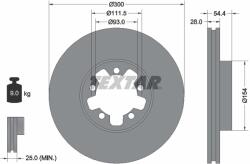 TEXTAR Disc Frana 92151903 Ford Transit/Transit Tourneo Ford (Jmc) Transit (92151903)