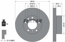 TEXTAR Disc Frana 92304905 Mercedes-Benz G-Class Puch G-Modell