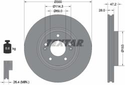 TEXTAR Disc Frana 92166505 Hyundai Creta/Grandeur/Sonata V/Sonata Vi/Sonata Vii/Tucson (92166505)