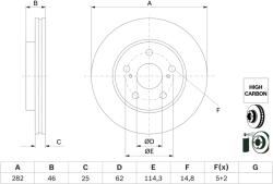 Bosch Disc Frana 0986479F92 Toyota Corolla/Corolla Commercial/Yaris