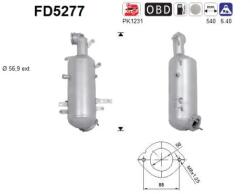 AS Filtru Funingine/Particule, Sist. De Esapament Fd5277 Chrysler Delta Fiat Bravo (FD5277)