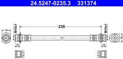 ATE Furtun Frana 24.5247-0235.3 Suzuki Alto Vii (24.5247-0235.3)