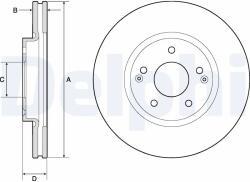 DELPHI Disc Frana Bg4809C Kg Mobility Korando/Torres Ssangyong Actyon Ii/Korando/Torres (BG4809C)