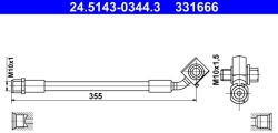 ATE Furtun Frana 24.5143-0344.3 Opel Astra K Vauxhall Astra Mk Vii/Astra Mk Viicombi (24.5143-0344.3)