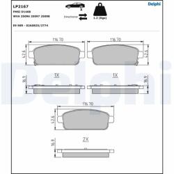 DELPHI Set Placute Frana, Frana Disc Lp2167 Chevrolet Aveo/Cruze/Orlando/Trax/Volt
