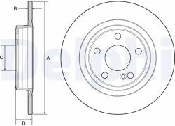 DELPHI Disc Frana Bg4558C Infiniti Q30/Qx30 Mercedes-Benz A-Class/B-Class/Cla/Gla-Class (BG4558C)