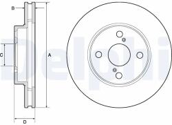 DELPHI Disc Frana Bg3734 Toyota Corolla/Prius (BG3734)