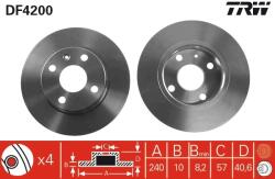 TRW Disc Frana Df4200 Holden Barina/Tigra Opel Combo/Corsa C/Tigra Twintop