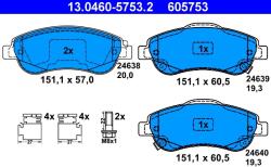 ATE Set Placute Frana, Frana Disc 13.0460-5753.2 Honda Cr-V Ii/Cr-V Iii/Cr-V Iv