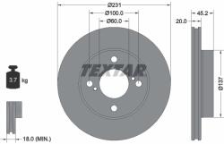 TEXTAR Disc Frana 92309403 Suzuki Ignis Iii (92309403)