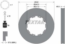 TEXTAR Disc Frana 93145611 Daf Cf/Cf 65/Cf 75/Cf 85/Lf 55/Sb/Xf/Xf 105/Xf 95 (93145611)