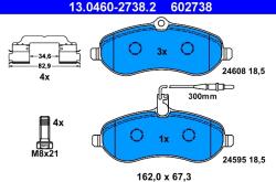 ATE Set Placute Frana, Frana Disc 13.0460-2738.2 Citroën Jumpy Ii Fiat Scudo