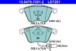 ATE Set Placute Frana, Frana Disc 13.0470-7201.2 Audi A4 B6/A4 B7/A6 C6/A8 D3