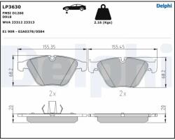 DELPHI Set Placute Frana, Frana Disc Lp3630 Bmw 1/3/5/6/7/X1/Z4