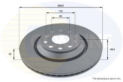 COMLINE Disc Frana Adc1493V Audi A3/Q2/Q3/Tt Cupra Ateca/Formentor/Leon Seat Leon Vw Eos
