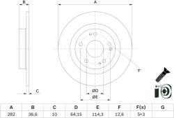 Bosch Disc Frana 0986479G90 Honda Civic X