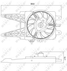 NRF Ventilator, Radiator 47248 Fiat Punto