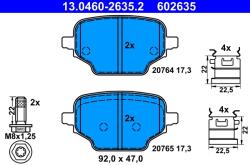ATE Set Placute Frana, Frana Disc 13.0460-2635.2 Citroën Berlingo Opel Combo