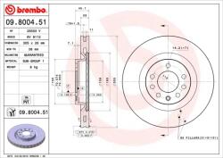 BREMBO Disc Frana 09.8004. 51 Opel Corsa D Vauxhall Corsa Mk Iii (09.8004.51)