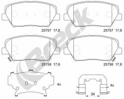 BRECK Set Placute Frana, Frana Disc 257570070100 Hyundai Creta/Elantra V/Genesis/Nexo